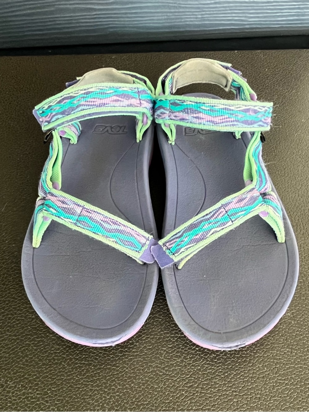 Teva Kids Sandals in Purple with Teal & Green Accents